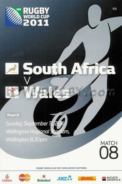 2011 South Africa v Wales  Rugby Programme